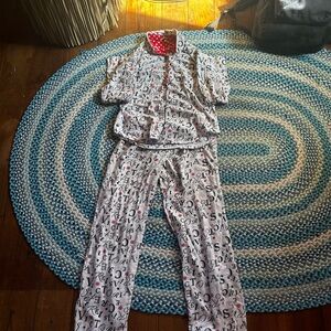 Victoria's Secret Pajama Set - White and Red Letter Print